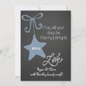 Blue Scrolls Gepersonaliseerd Foto Vakantie Kaart (Achterkant)