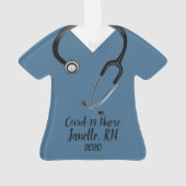 Blue Scrub Top Nurse 2020 Ornament (achterkant)
