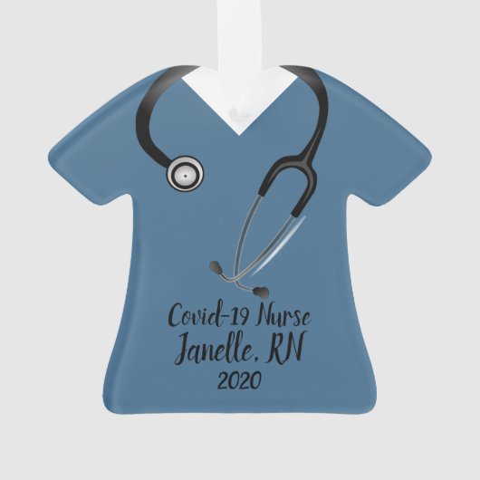 Blue Scrub Top Nurse 2020 Ornament (achterkant)