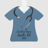 Blue Scrub Top Nurse 2020 Ornament (voorkant)