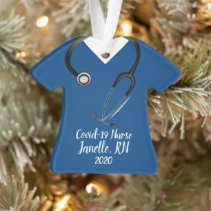 Blue Scrub Top Nurse 2020 Ornament