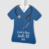 Blue Scrub Top Nurse 2020 Ornament (voorkant)