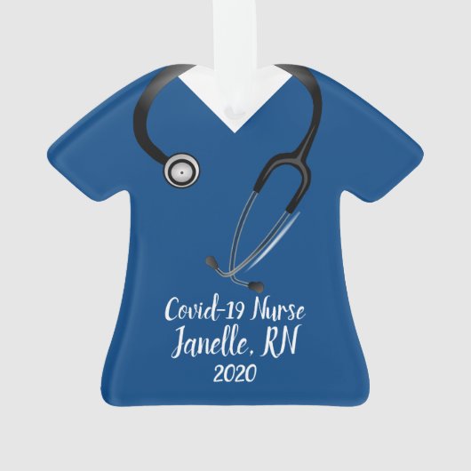 Blue Scrub Top Nurse 2020 Ornament (achterkant)