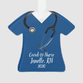 Blue Scrub Top Nurse 2020 Ornament (voorkant)