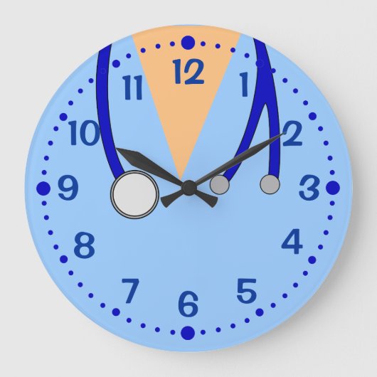 Blue Scrubs Fun Clock Doctors Surgeons w/Minutes Grote Klok (Voorkant)