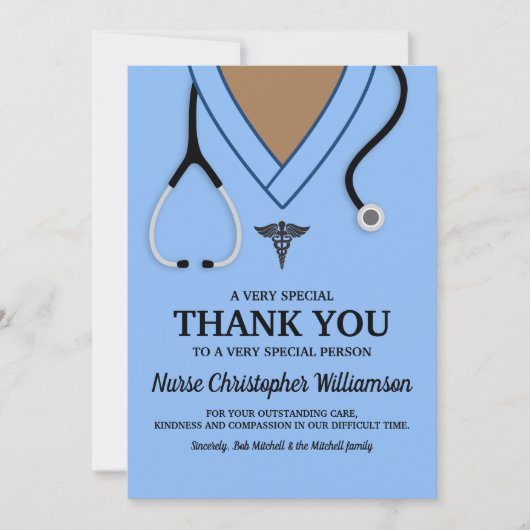 Blue Scrubs verpleegster bedankt kaart (Voorkant)