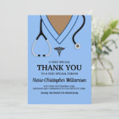 Blue Scrubs verpleegster bedankt kaart (Staand voorkant)