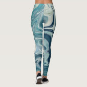 Blue Sea Abstract Painting Leggings (Achterkant)