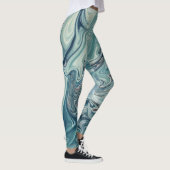 Blue Sea Abstract Painting Leggings (Rechts)