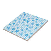 Blue Sea Creatures Nautical Doodle Pattern Tegeltje (Zijkant)