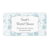 Blue Sea shells Water Bottle label - pas het aan! (Voorkant)