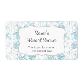 Blue Sea shells Water Bottle label - pas het aan!