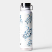 Blue Sea Turtle Themed Reusable Water Bottles Waterfles (Achterkant)