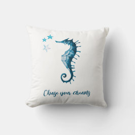 Blue Seahorse Inspirerend Quote over dromen Kussen