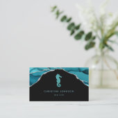Blue Seahorse logo Design Visitekaartje (Staand voorkant)