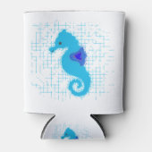 Blue Seahorse on Distress Background Blikjeskoeler (Voorkant)