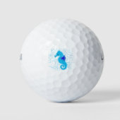 Blue Seahorse on Distress Background Golfballen (Voorkant)