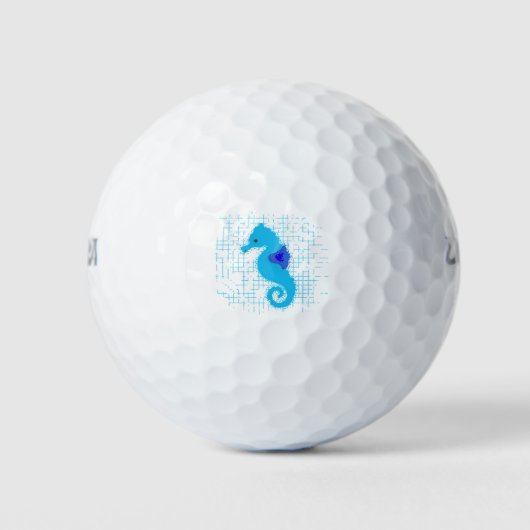 Blue Seahorse on Distress Background Golfballen (Voorkant)