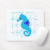 Blue Seahorse on Distress Background Muismat (Met muis)
