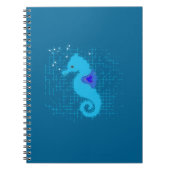 Blue Seahorse on Distress Background Notitieboek (Voorkant)