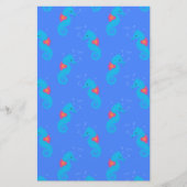 Blue Seahorse Pattern Briefpapier (Voorkant)