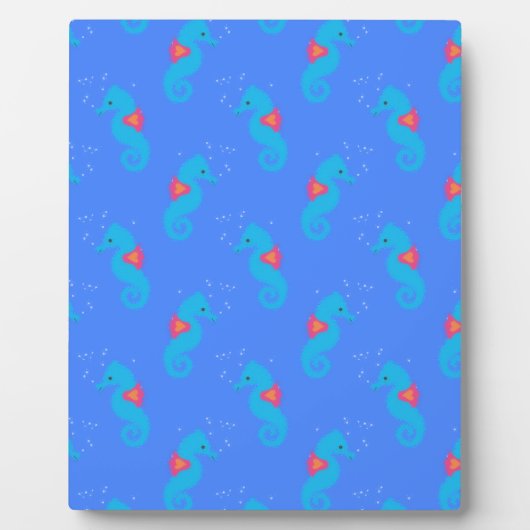 Blue Seahorse Pattern Fotoplaat (Voorkant)