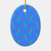 Blue Seahorse Pattern Keramisch Ornament (Voorkant)