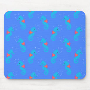 Blue Seahorse Pattern Muismat