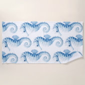 Blue Seahorse Pattern Strandlaken (Voorkant)
