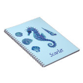  Blue Seahorse & Seashells Notitieboek (Rechterzijde)