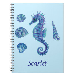  Blue Seahorse & Seashells Notitieboek