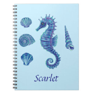 Blue Seahorse & Seashells Notitieboek