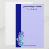 Blue Seahorse Stationery Briefpapier (Voorkant / Achterkant)