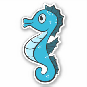 Blue Seahorse Sticker