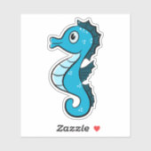 Blue Seahorse Sticker (Vel)