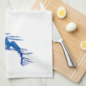 Blue Seahorse Theedoek (Quarter Fold)