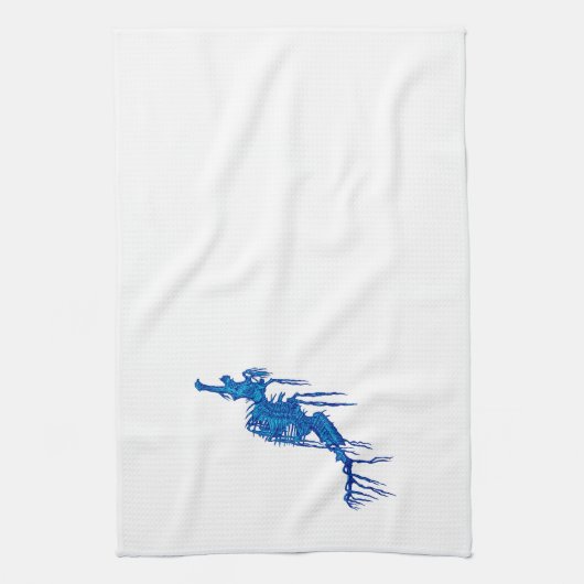 Blue Seahorse Theedoek (Verticaal)