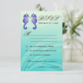 Blue Seahorse Wedding RSVP-kaarten RSVP Kaartje (Staand voorkant)