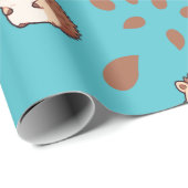Blue Seamless Hedgehog Wrapping Paper: Gezellige H Cadeaupapier (Rol Hoek)