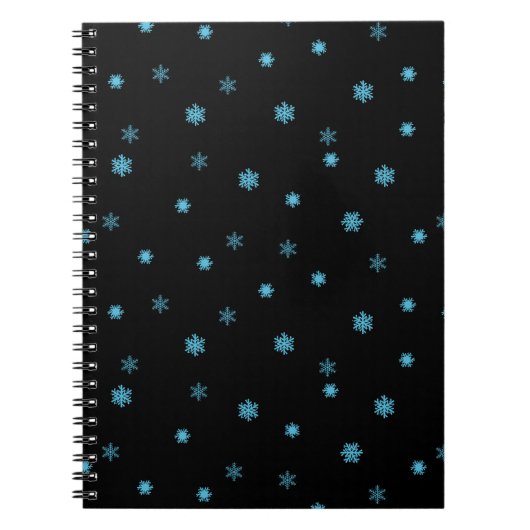Blue Seamless Snowflake Patroon Notitieboek (Voorkant)