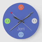 Blue Seamstress Wall klok (Voorkant)