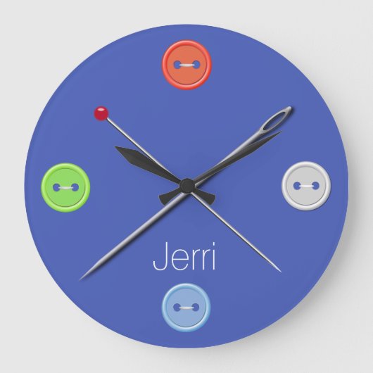 Blue Seamstress Wall klok (Voorkant)