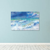 Blue Seascape door Renoir Impressionist Painting Canvas Afdruk (Insitu (Houten vloer))