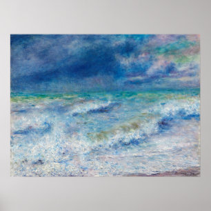 Blue Seascape door Renoir Impressionist Painting Poster