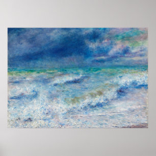 Blue Seascape door Renoir Impressionist Painting Poster