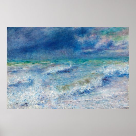 Blue Seascape door Renoir Impressionist Painting Poster (Voorkant)