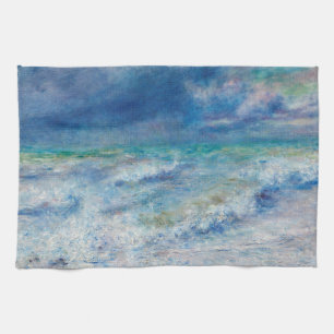 Blue Seascape door Renoir Impressionist Painting Theedoek
