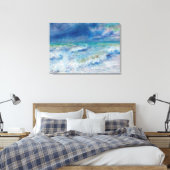 Blue Seascape van Renoir Canvas Afdruk (Insitu (Slaapkamer))