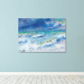 Blue Seascape van Renoir Canvas Afdruk (Insitu (Houten vloer))