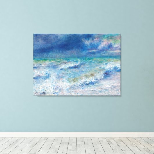 Blue Seascape van Renoir Canvas Afdruk (Insitu (Houten vloer))